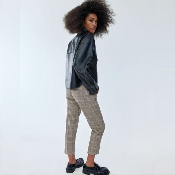 BOGO! Aritzia Babaton Conan Cropped Trouser Pant Houndstooth Plaid Size 2 - Picture 11 of 12